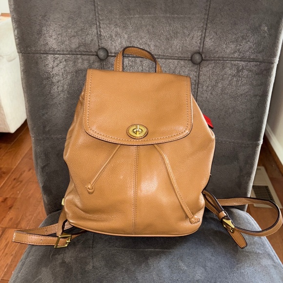 Coach 24385 British Park Tan Leather Backpack Nice - Picture 1 of 8
